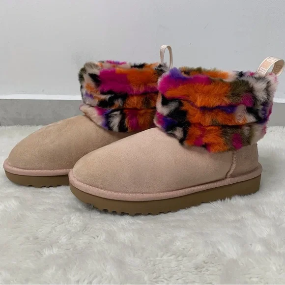 Classic mini fluff quilted boot ugg pink deals